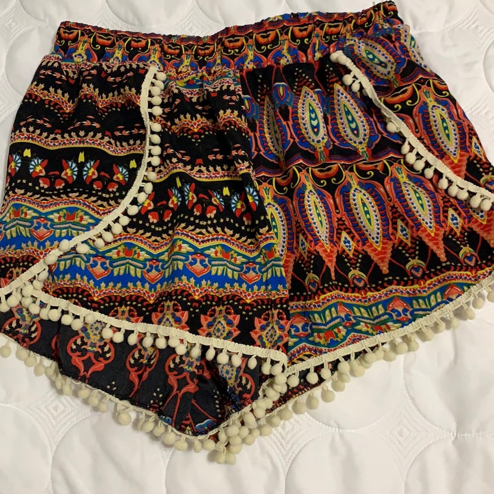 Fun boutique shorts with fringe. Size large. Worn once